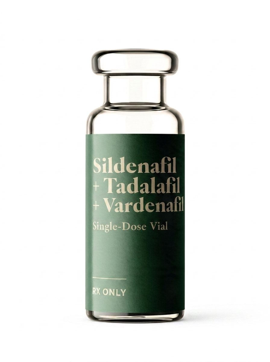 Sildenafil + Tadalafil + Vardenafil — 10 single-dose vials — unbranded product render